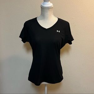 Women's Under Armour T-Shirt Black Medium Short Sleeve Polyester Elastane